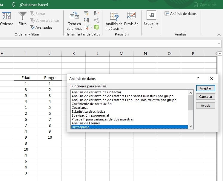 ¿Cómo hacer un Histograma en Excel?