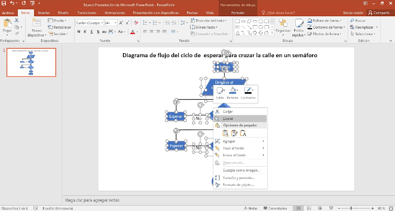 Comó hacer un diagrama de flujo en powerpoint, paso 7