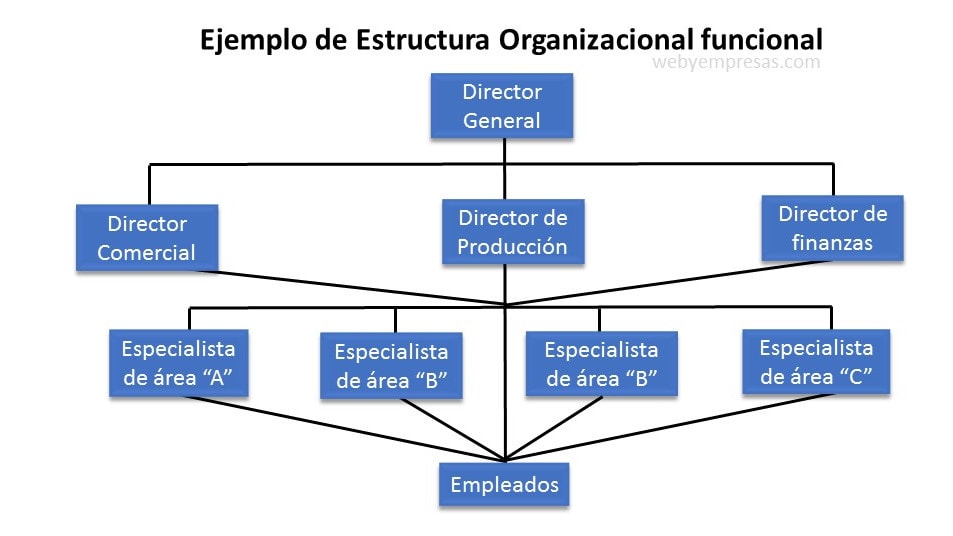ejemplo de estructura organizacional funcional