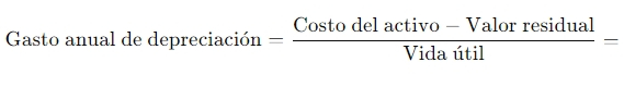 formula para calcular la depreciación