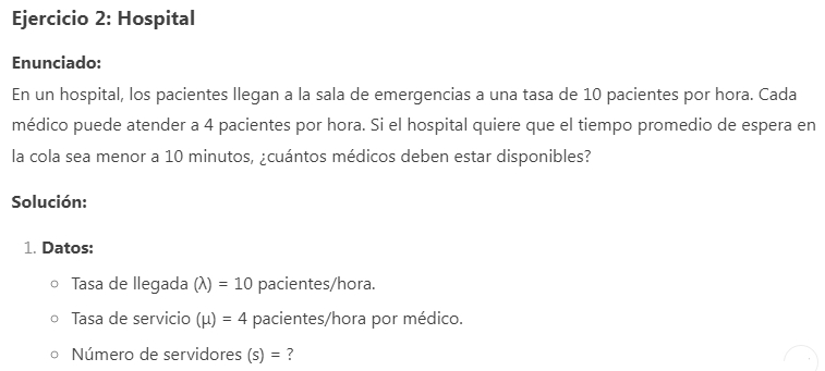 Ejemplos Reales de Aplicación de la Teoría de Colas 2