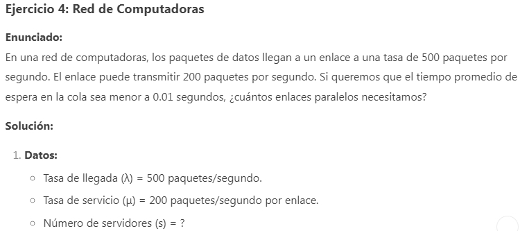 Ejemplos Reales de Aplicación de la Teoría de Colas 4
