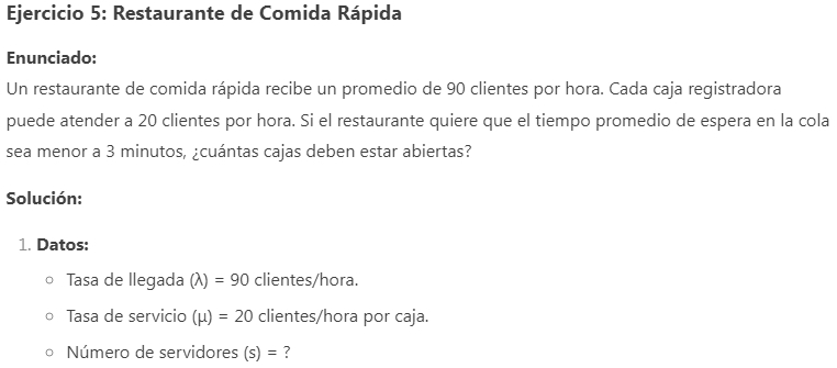 Ejemplos Reales de Aplicación de la Teoría de Colas 5