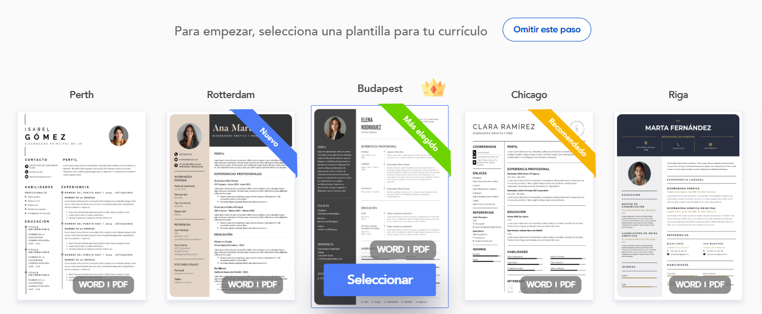 crear Curriculum con Ejemplos Curriculum 1