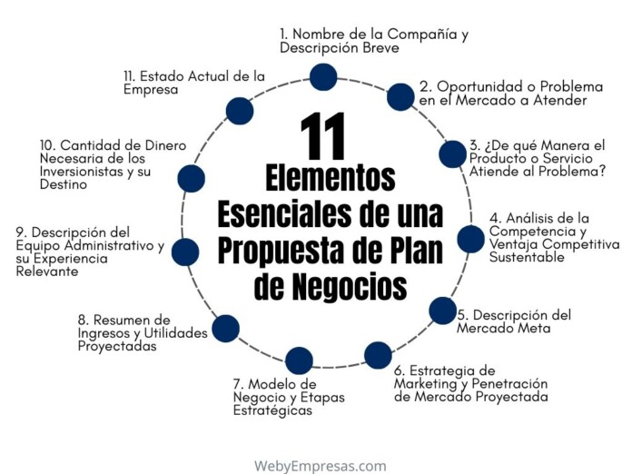 11 Elementos Esenciales de una Propuesta de Plan de Negocios