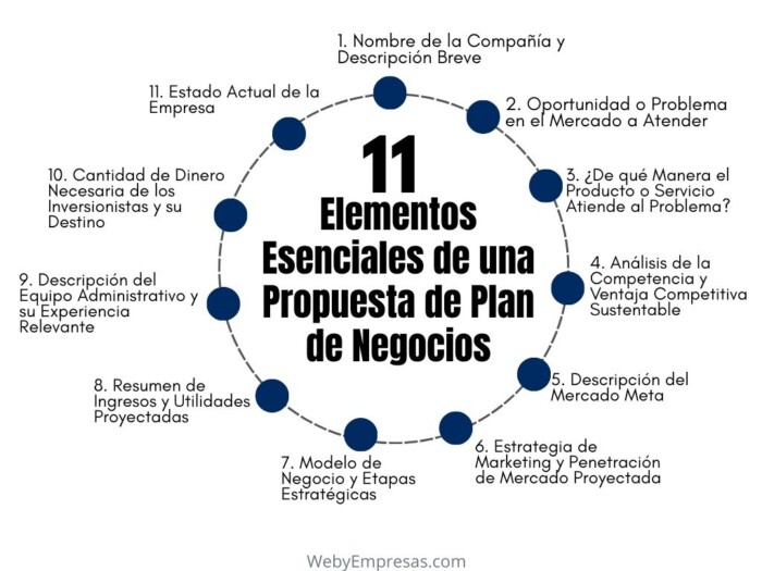 11 Elementos Esenciales de una Propuesta de Plan de Negocios