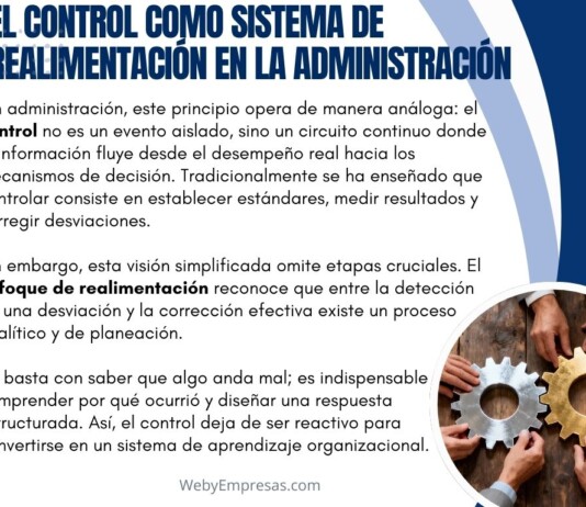 El control como sistema de realimentación en la administración El control como sistema de realimentación en la administración