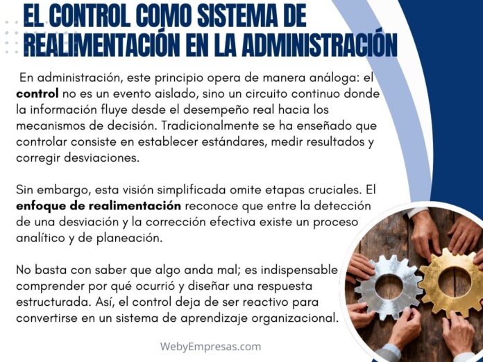 El control como sistema de realimentación en la administración El control como sistema de realimentación en la administración