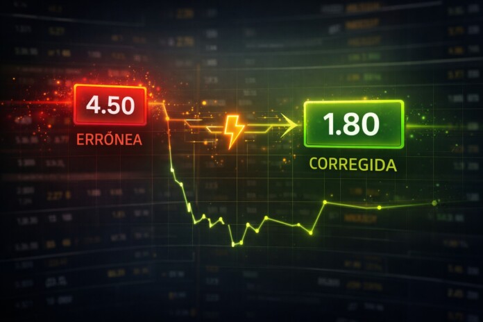 Cuando las cuotas parecen fuera de lugar Gráfico de cambios en las probabilidades de ganar