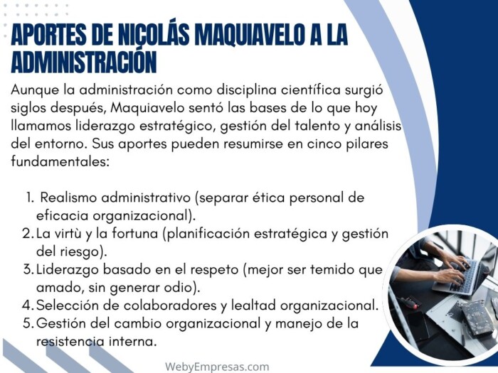 Aportes de Nicolás Maquiavelo a la Administración